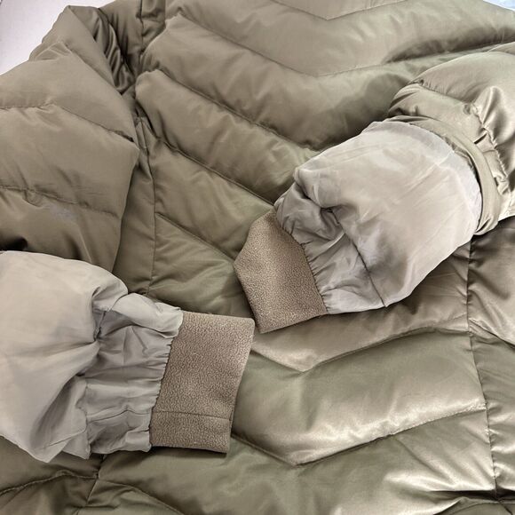 Eddie Bauer EB550 Jacket‎ Womens L Goose Down Gold Quilted Puffer Coat Full Zip - Picture 15 of 16
